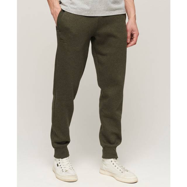 Superdry mens essential logo joggers track suit bottoms, dark olive green