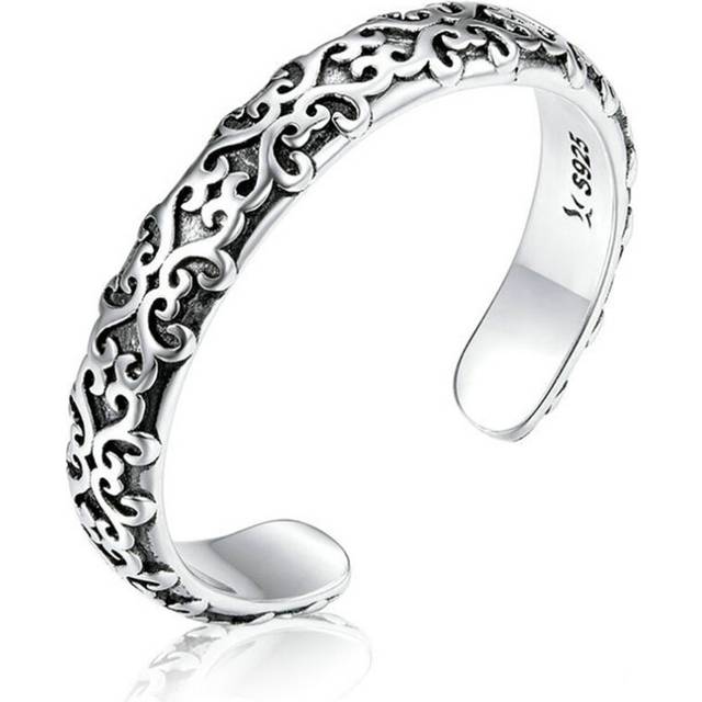 Silver plating Little Daisy Finger Rings for Women Vintage Retro Stackable Rings Jewelry _8
