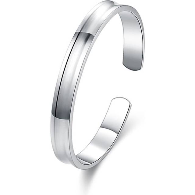 Silver Plated Bangle Round Flat Bracelets Fashion Accessory Jewellery