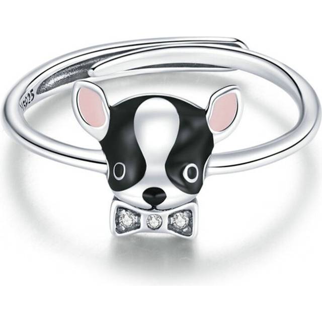 Silver plating Ring Cute Puppy Finger Ring Open for Women Jewelry