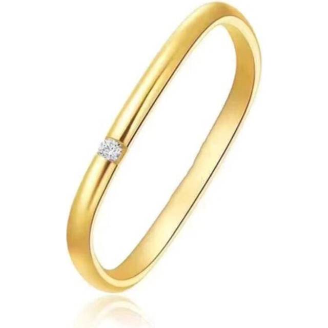 2PCS Gilding Rings for Women Cute  Geometric Square Wedding Engagement Ring  Jewelry Gift - Multicoloured