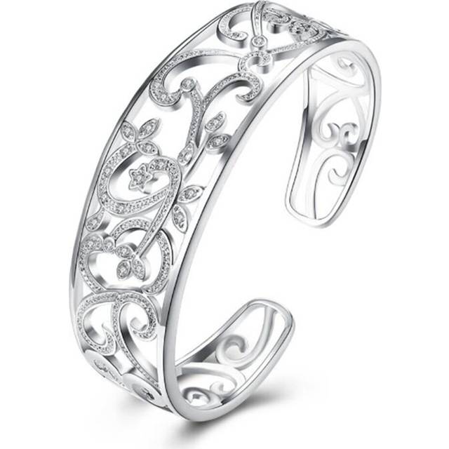 Silver plating Hollow Branch Bracelets & Bangles for Women Elegant Lady Gift Jewelry