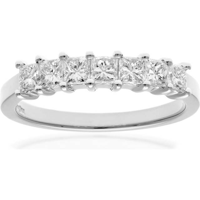 (O) Jewelco London 18ct White Gold Eternity Ring, J/I Certified Diamonds, Princess Cut, 0.75ct
