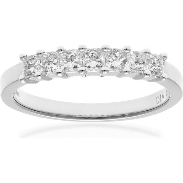 (L) Jewelco London 18ct White Gold Eternity Ring, J/I Certified Diamonds, Princess Cut, 0.50ct