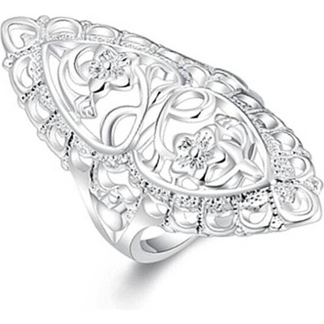 3PCS Copper Fashion Jewelry Hollow Flower Shape Ring for Women Party Engagement Wedding Gift_8