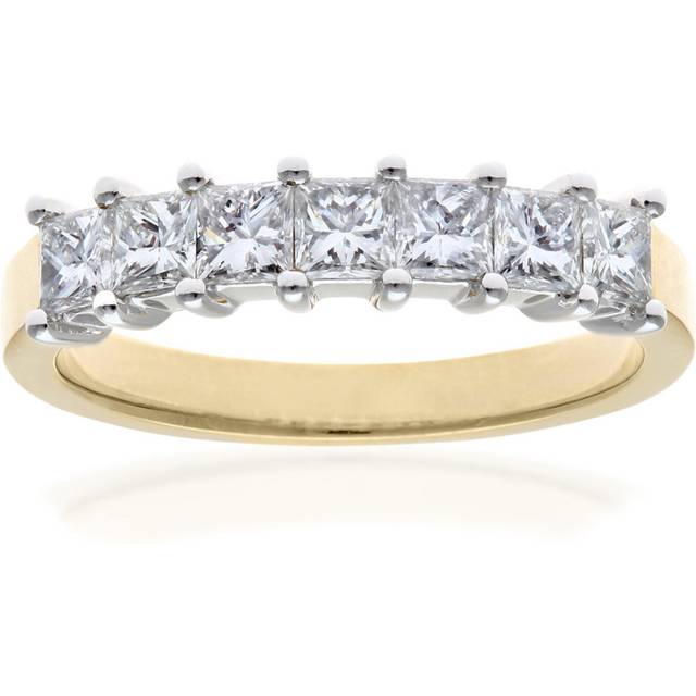 (L) Jewelco London 18ct Yellow Gold Eternity Ring, J/I Certified Diamonds, Princess Cut, 1ct