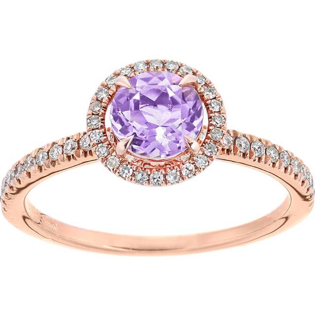 (Q) Jewelco London Women 9ct (375) Purple Amethyst Engagement Ring