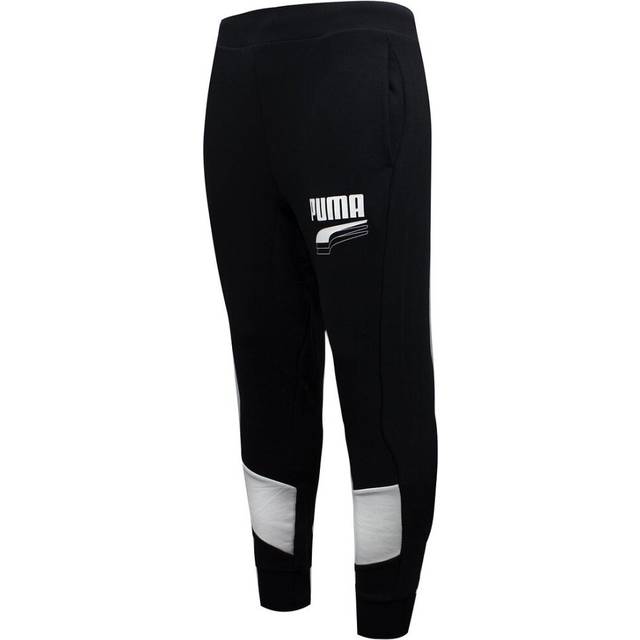 Puma rebel block mens black/white track pants
