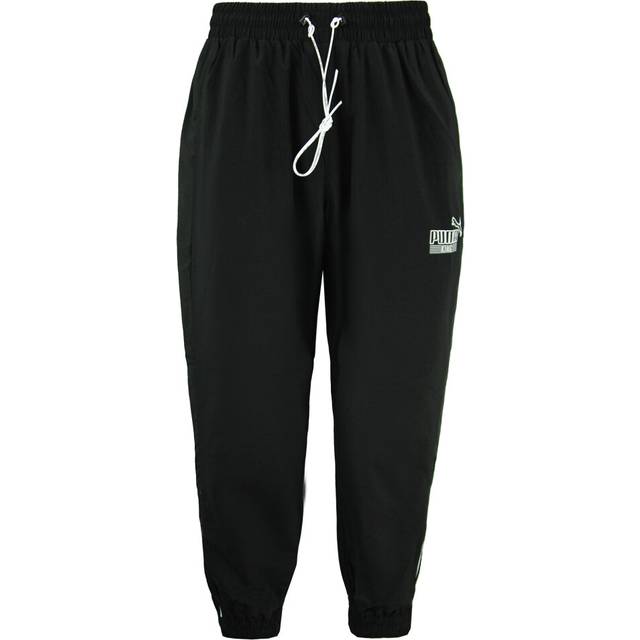 Puma King Logo Woven Track Pants Black Mens Joggers 598418 01 Nylon - Size Medium