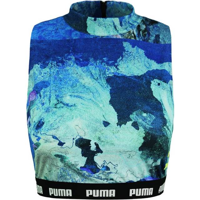 Puma Womens x Central Saint Martins All Over Print CropTop Blue Women T-Shirt 597181 02 - Size 14 UK