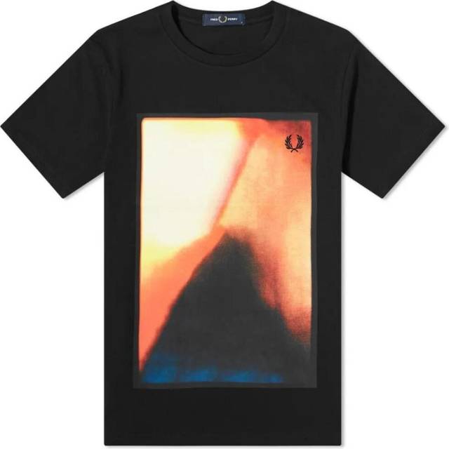 Fred Perry Mens Abstract Logo M9677 102 Black T-Shirt Cotton - Size X-Small