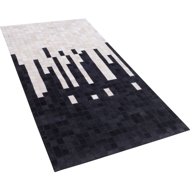 Cowhide Area Rug 80 x 150 cm Black and White BOLU
