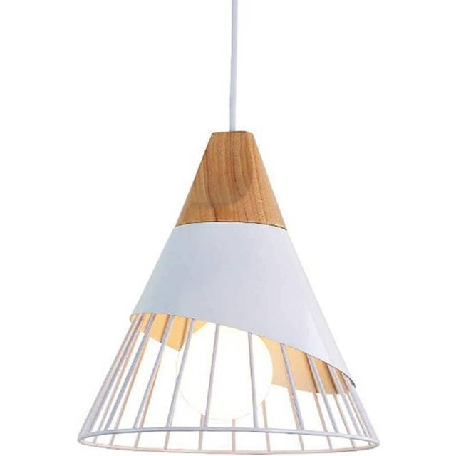 Retro Metal Pendant Lamp Metal Cage E27 Ceiling Lamp , Industrial Chandelier Vintage Pendant Light White Creative Hanging Light
