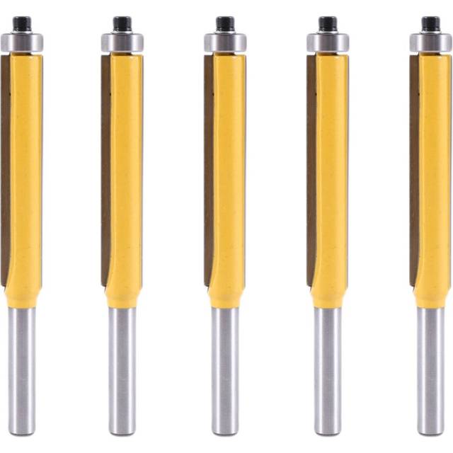 5pcs 2 Inch Height Extra Long Flush Trim Router Bit 1/4 Inch x 3/8 Inch Woodworking Milling Cutter for Wood DIY Tool