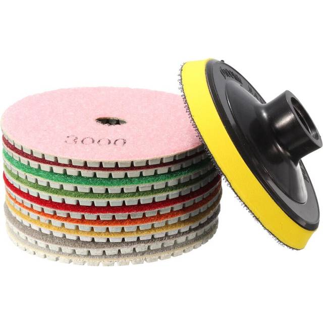 10pcs 4 Inch 30 to 3000 Grit Diamond Polishing Pads Set for Granite Concrete Marble