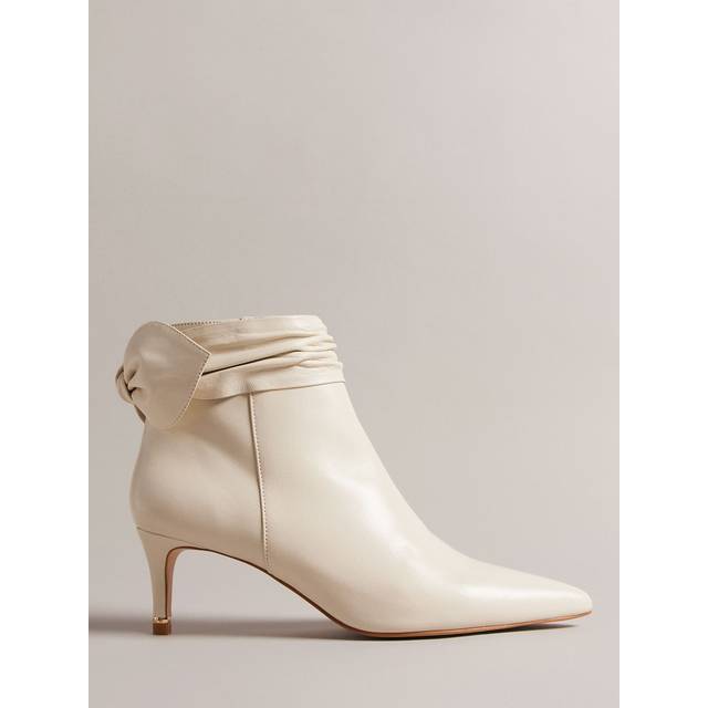 Ted Baker Yonas Bow Womens White Ankle Boots Leather - Size UK 8
