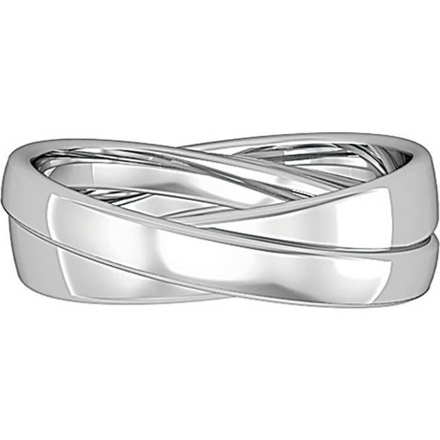 Platinum jewelco london 2-band bombe court rolling wedding ring 2.5mm / 4mm