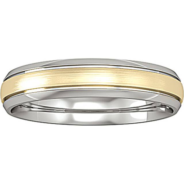 9ct white gold jewelco london court satin brushed step band wedding ring 4mm
