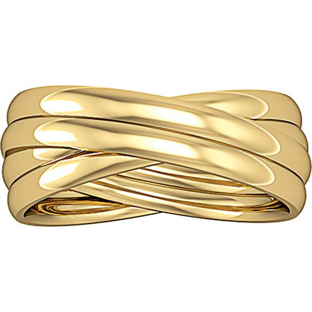 18ct gold jewelco london 4-band court rolling wedding ring 2mm