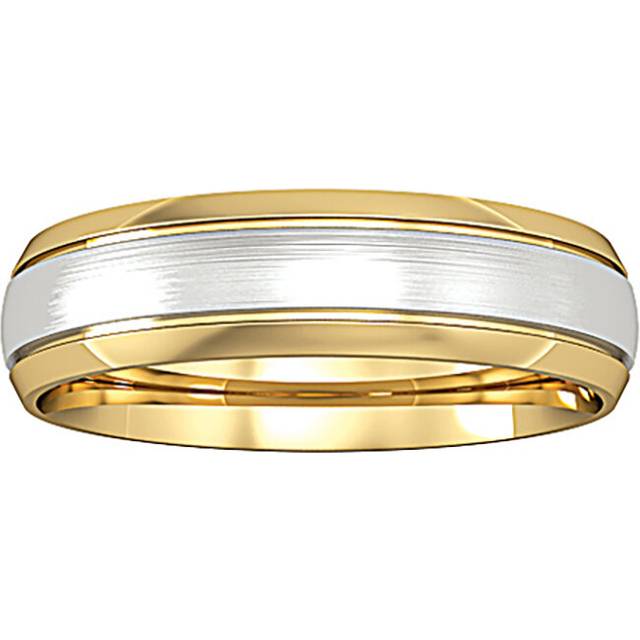 9ct gold jewelco london court satin brushed step band wedding ring 5mm