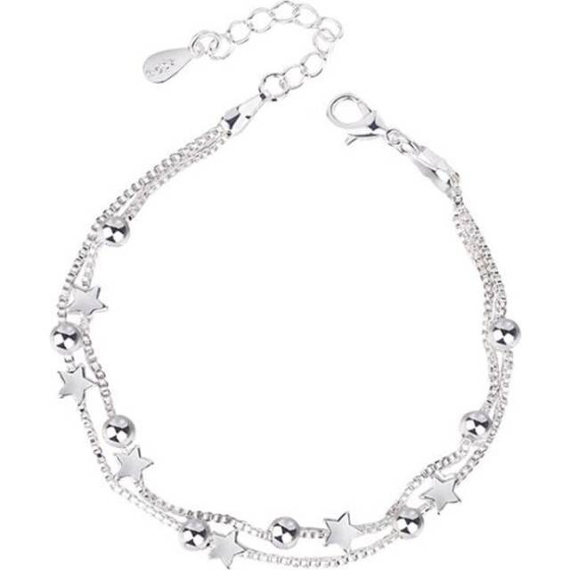 2PCS  Copper Fashion Women's Bracelet Double Layer Beads Charm Bracelet for Women Girls Friendship Bracelets