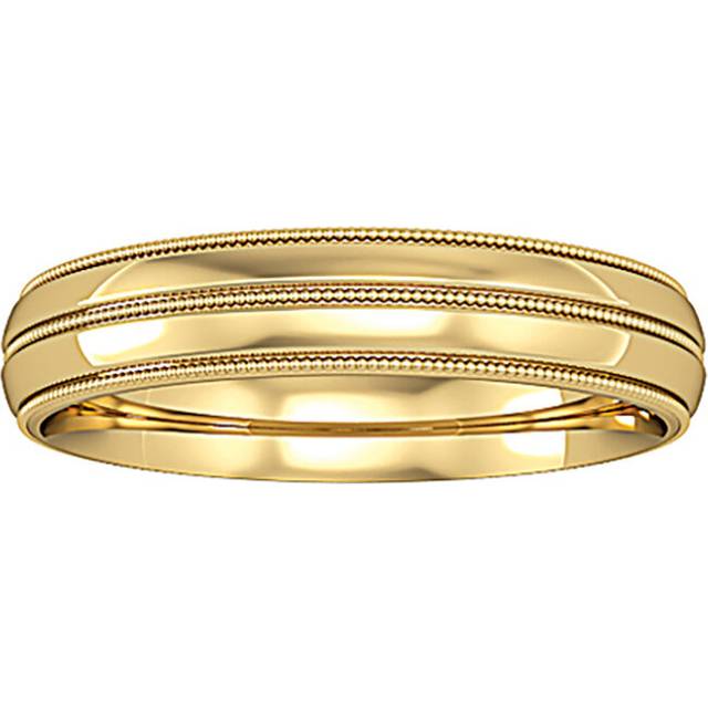 18ct gold jewelco london court triple beaded edge band wedding ring 4mm
