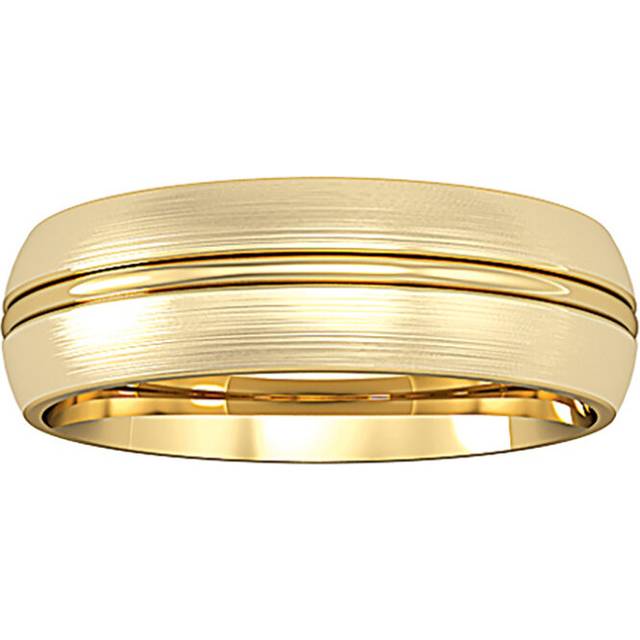 18ct gold jewelco london court groove satin brushed band wedding ring 6mm