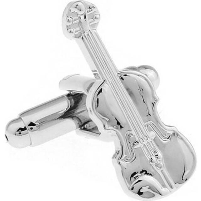 Music Silver Violin Novelty Cufflinks Wedding Gift Smart Musician Play Club Orchestra Opera