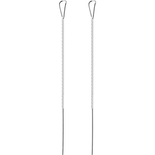 Silver platingSimple Unique Design Long Chain Drop Earrings for Women Wedding Jewelry