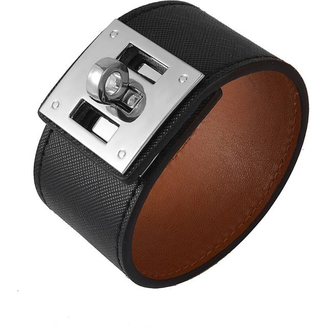 Kirykle 2018 European Fashion Punk Wide Leather Bracelets & Bangles for Women Cuff Bracelet Statement Jewelry Valentines Gift