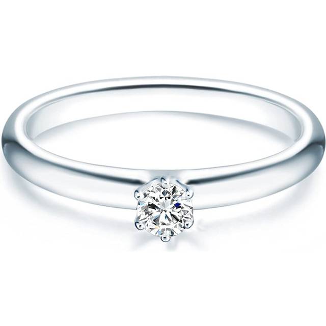 Tresor 1934 Sterling Silver 925 rhodium-plated Ladies ring / Engagement ring / Solitaire with white Zirconia 60451008