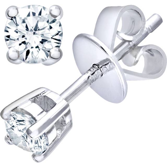 Jewelco London Platinum Round 1/4ct Diamond Solitaire Stud Earrings - PE0AXL1373PTHSI