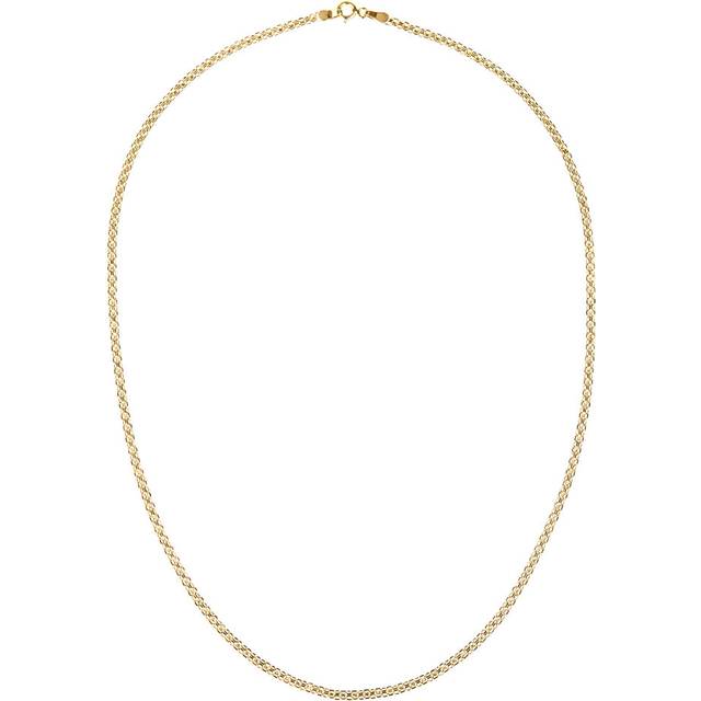 Jewelco London 9ct Yellow Gold Bismark Chain Necklace 18 inch 46cm - NK1AXL801Y