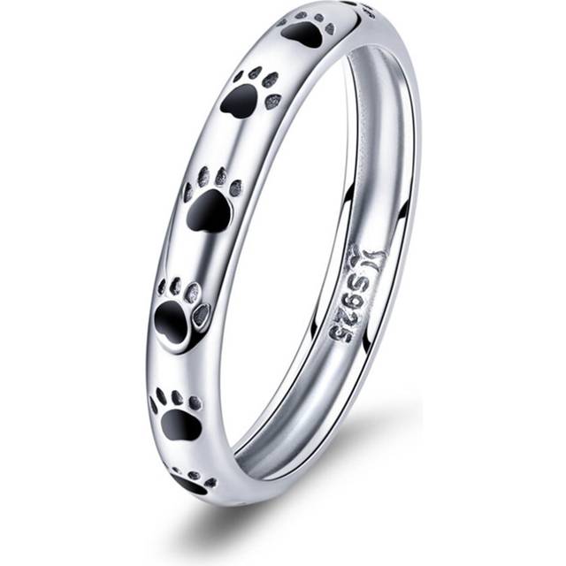 Silver plating Stackable Dog Cat Footprints Finger Rings for Women Wedding Ring Jewelry Valentine's Day_8