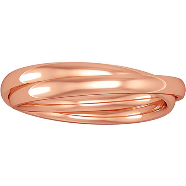 9ct rose gold jewelco london 2-band court rolling wedding ring 2mm