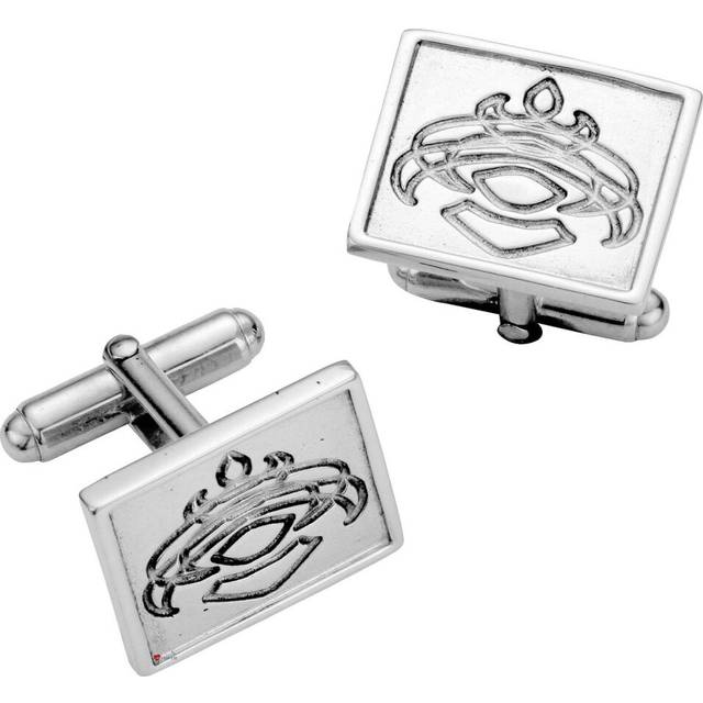 Cufflinks Sterling Silver Square Engraved Abstract Scottish Thistle