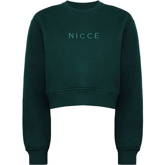 NICCE Womens Era Mens Dark Green Cropped Sweater Cotton - Size Small