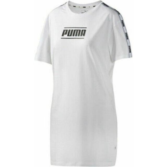 Puma Short Sleeve Crew Neck White Womens Sports Dress 579558 02 Cotton - Size X-Small