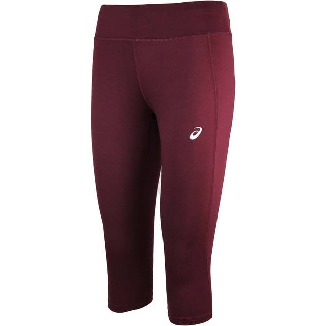 Asics 3/4 Womens Burgundy Leggings - Size X-Small