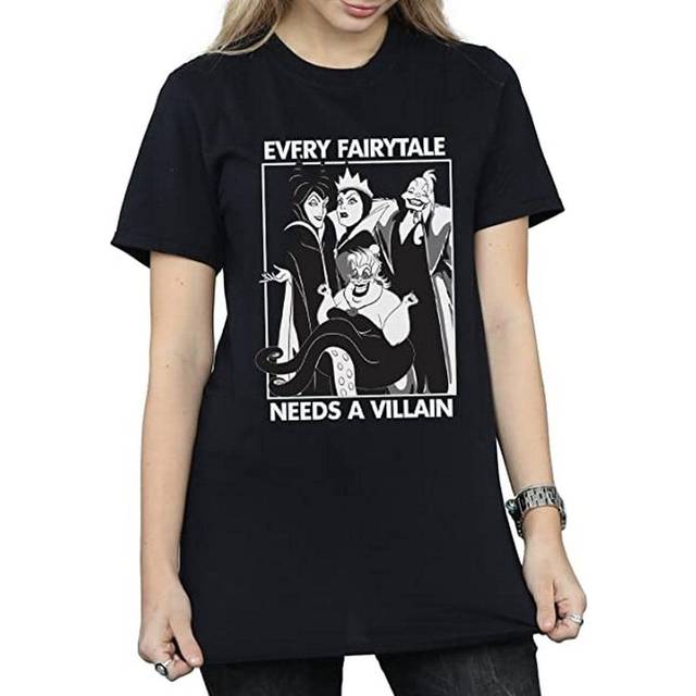 (S, Black) Disney Womens/Ladies Every Fairy Tale Needs A Villain Cotton T-Shirt