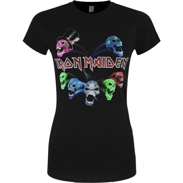 (L, Black) Iron Maiden Womens/Ladies Legacy Of The Beast Live Album Skull Back Print T-Shirt