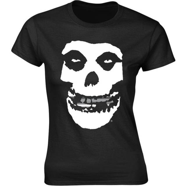 (L, Black/Silver) Misfits Womens/Ladies Skull Teeth T-Shirt