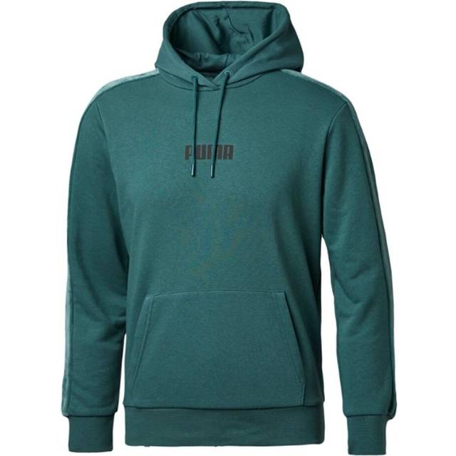Puma Velvet Hoodie Logo Jumper Green Sweat - Mens - Blue Textile - Size X-Small