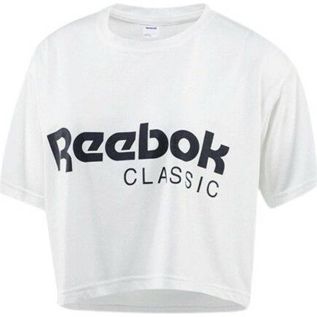 Reebok classic womens white crop top