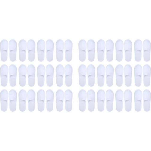 40 Pairs Closed Toe Disposable Slippers Women Men Ultra-Thin Brushed Plush Non-Slip Disposable Slippers for Hotel Home