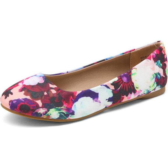 DREAM PAIRS Womens Sole-Simple Floral Ballerina Walking Flats Shoes -