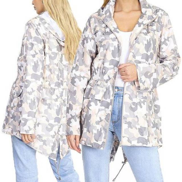Brave Soul Womens Light Pink Lightweight Showerproof Hooded Mac - Blush - Size 12 UK