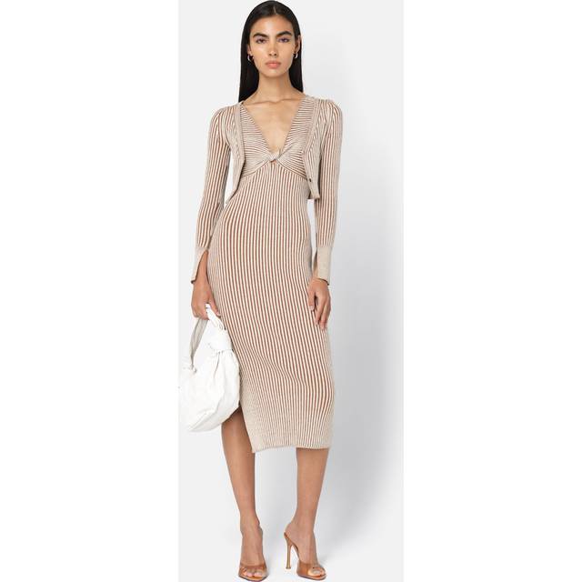 Piper Silk Rib Twist Dress / Mocha - Piper Silk Rib Twist Dress / Mocha / 1 / Small
