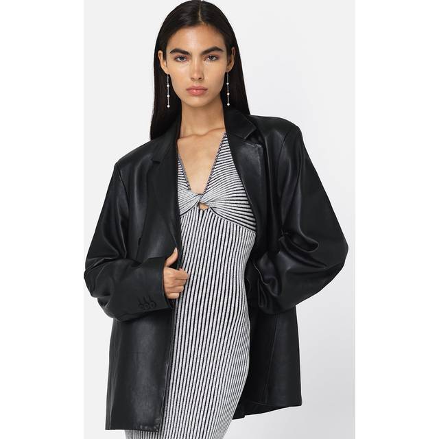 Piper Silk Rib Twist Dress / Charcoal - Piper Silk Rib Twist Dress / Charcoal / 2 / Medium