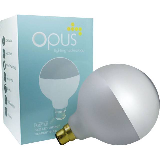 Opus LED G125 Globe 4W B22 Dimmable Crown Silver Warm White Clear (40W Eqv)